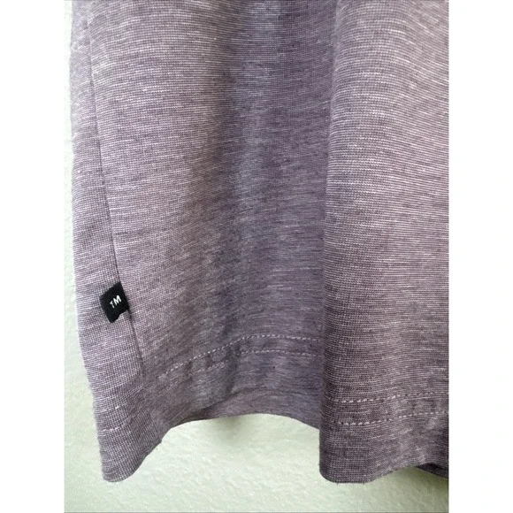 Travis Mathew Men's V-Neck T-shirt Small Heathered Mauve/Maroon Golf Lightweight - Picture 2 of 6